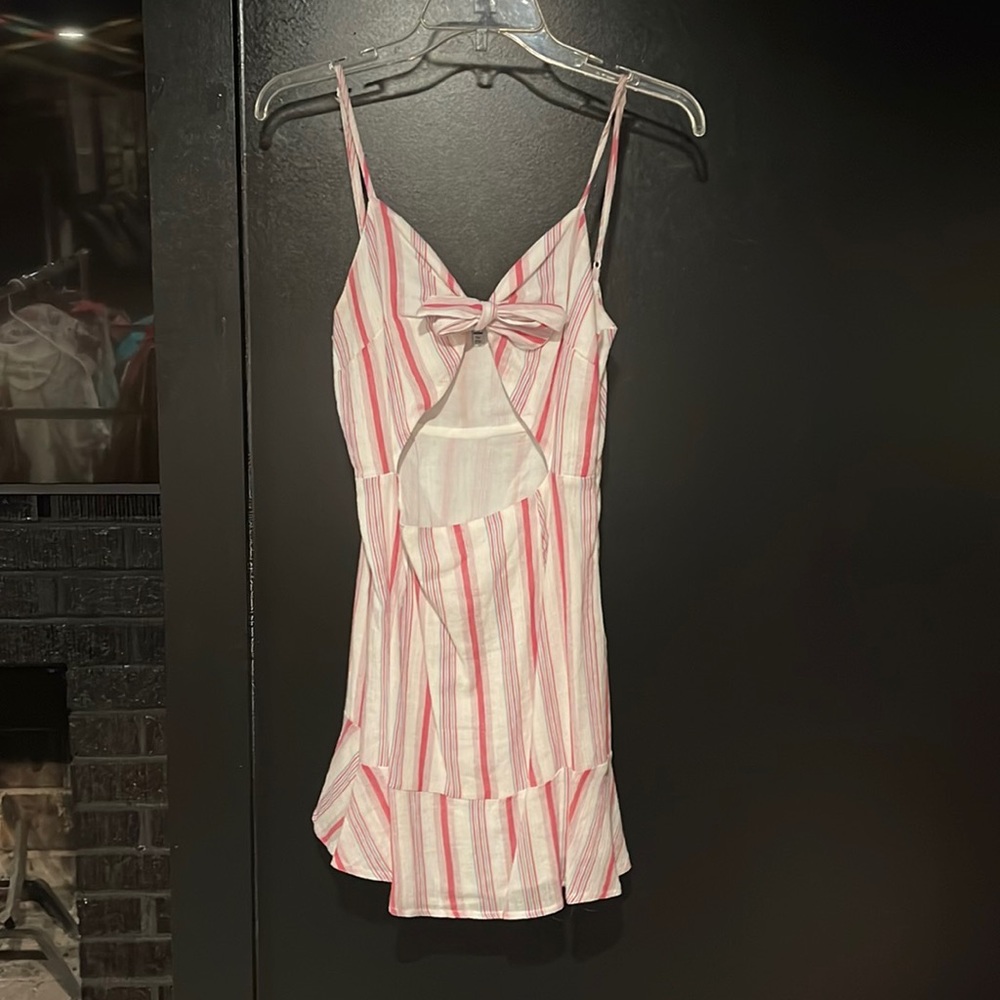 Tobi Striped Mini Dress with Cut Out, size Medium
